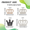 8Pcs 4 Style Crown Shape with Heart Hotfix Rhinestone DIY-FG0004-26-2