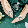 1 Pair Flower Alloy Glass Rhinestone Shoe Decorations FIND-FG0003-37-5