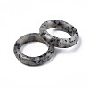 Natural Dalmatian Jasper Plain Band Ring G-N0326-99D-2