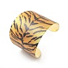 Alloy Open Cuff Bangles for Women BJEW-K272-03G-5