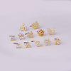 Brass Micro Pave Cubic Zirconia L-Shaped Nose Rings WGA70D4-24-3