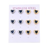 Ion Plating(IP) 304 Stainless Steel Heart Stud Earrings EJEW-C099-13PG-04-1