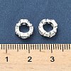 Brass Micro Pave Cubic Zirconia Rondelle European Beads KK-H532-33S-2
