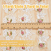 DICOSMETIC 3 Yards 3 Styles Polyester Handmade Flower Lace Ribbons OCOR-DC0001-01-2