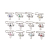 12Pcs 12 Colors Angel Alloy & Acrylic Kilt Pins JEWB-BR00175-1