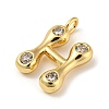 Rack Plating Brass Micro Pave Cubic Zirconia Pendants KK-A200-24G-H-2