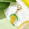 Glass Seed Beaded Grape Pendant Decoration HJEW-MZ00145-03-1