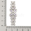 Brass Pave Lilac Cubic Zirconia Flower with Leaf Links Connector Charms KK-P277-52P-03-3