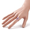 Glass Butterfly Beaded Finger Rings RJEW-JR00537-3