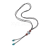 3Pcs 3 Styles Retro Glass & Porcelain & Alloy Snake Adjustable Nylon Cord Y Necklaces for Women NJEW-JN05360-6