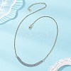 Two Tone 304 Stainless Steel Column Link Chain Pendant Necklaces NJEW-JN05935-1