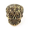 316 Stainless Steel Skull with Cross Finger Ring RJEW-C030-02B-AG-2