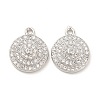 Brass Micro Pave Clear Cubic Zirconia Pendants KK-E071-16P-2
