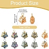 30Pcs 2 Style 5 Colors Glass Pendants PALLOY-YW00056-3
