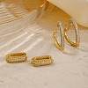 Elegant Retro Brass Pave Clear Cubic Zirconia Hoop Earrings XW2787-2-4