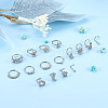 16Pcs 16 Styles 316L Surgical Stainless Steel Rhinestone Nose Studs & Rings WGD5AA5-02-1