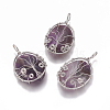 Natural Amethyst Pendants G-K296-A04-P-1