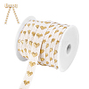 25 Yards Heart Pattern Cotton Ribbons SRIB-BC0001-48B-1
