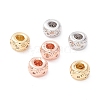 Brass Micro Pave Clear Cubic Zirconia Beads ZIRC-P091-03B-RS-1