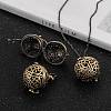 Brass Hollow Round Cage Pendants X-KK-L079-02-NR-5