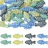 40Pcs 4 Colors Painted Transparent Glass Beads GLAA-CJ0003-02-1