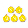 Golden Plated Alloy Enamel Charms ENAM-S118-09N-1