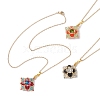 3Pcs 3 Colors Glass Beaded Rhombus Pendant Necklaces NJEW-MZ00072-2