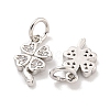 Rack Plating Brass Micro Pave Clear Cubic Zirconia Charms KK-Q814-08P-2