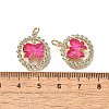 Brass Micro Pave Cubic Zirconia Pendants KK-Q043-07G-01-3