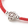 Natural Crackle Quartz & Lava Rock Braided Bead Bracelets Set BJEW-JB07212-03-9