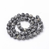 Natural Black Spot Stone Beads Strands G-S272-05-6mm-2