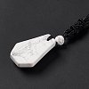 Natural Howlite Hexagon Pendant Necklace with Nylon Cord NJEW-G094-A09-4