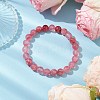 8.5mm Dyed Natural Green Jade Round Beaded Stretch Bracelets for Women BJEW-JB10844-03-2