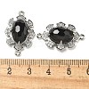 Natural Obsidian Faceted Oval Connector Charms G-G181-06P-06-3