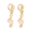 Rack Plating Alloy Pink Enamel European Dangle Charms FIND-C055-14G-1