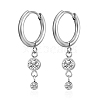 Stainless Steel Hoop Earrings with Cubic Zirconia for Women QT6640-2-1