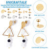 Unicraftale 36Pcs 6 Styles 304 Stainless Steel Stud Earring Findings STAS-UN0056-38-5