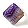 Natural Banded Agate Adjustable Rings RJEW-H240-01S-11-3