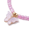 Butterfly Alloy Acrylic Charm Bracelets BJEW-JB10487-03-3