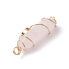 Natural Rose Quartz Copper Wire Wrapped Pendants PALLOY-JF02535-03-4