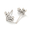 Rack Plated Word Yes Brass Stud Earrings for Women EJEW-Z048-10A-P-2