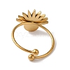 Ion Plating(IP) 304 Stainless Steel Sunflower Open Cuff Rings for Women RJEW-M167-09E-G-3