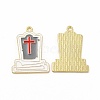 Halloween Theme Rack Plating Spray Painted Alloy Enamel Pendants FIND-G054-13LG-02-1