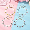Floral Glass Seed Bead Charm Bracelets for Women BJEW-MZ00306-1