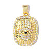 Brass Micro Pave Black Cubic Zirconia Pendants CU-OY001-13G-1