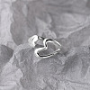 Hollow Out Heart 925 Sterling Silver Cuff Rings WG3081F-01-1