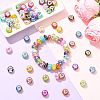 80Pcs 20 Colors Opaque Resin Rondelle European Beads RESI-FS0002-46-5