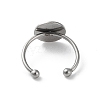 Non-Tarnish Adjustable 304 Stainless Steel Finger Rings Components STAS-K278-04D-P-3