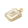 Brass Micro Pave Clear Cubic Zirconia Pendants KK-I708-02D-G-2