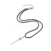 Alloy Sword Pendant Necklace with Waxed Cords X-NJEW-JN04473-4